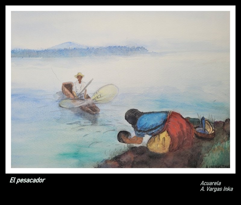 8-El pescador Acuarela