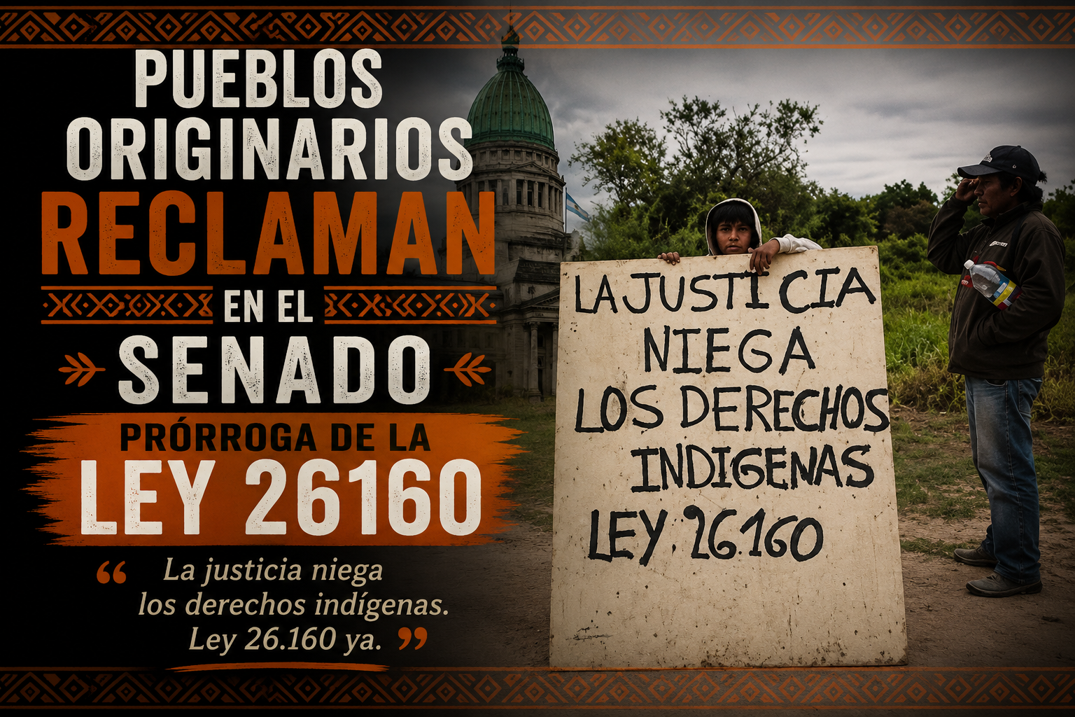 Pueblos originarios reclaman en el Senado prórroga de la Ley 26160